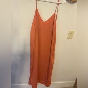 New with tags, silk peach, spaghetti, strap dress